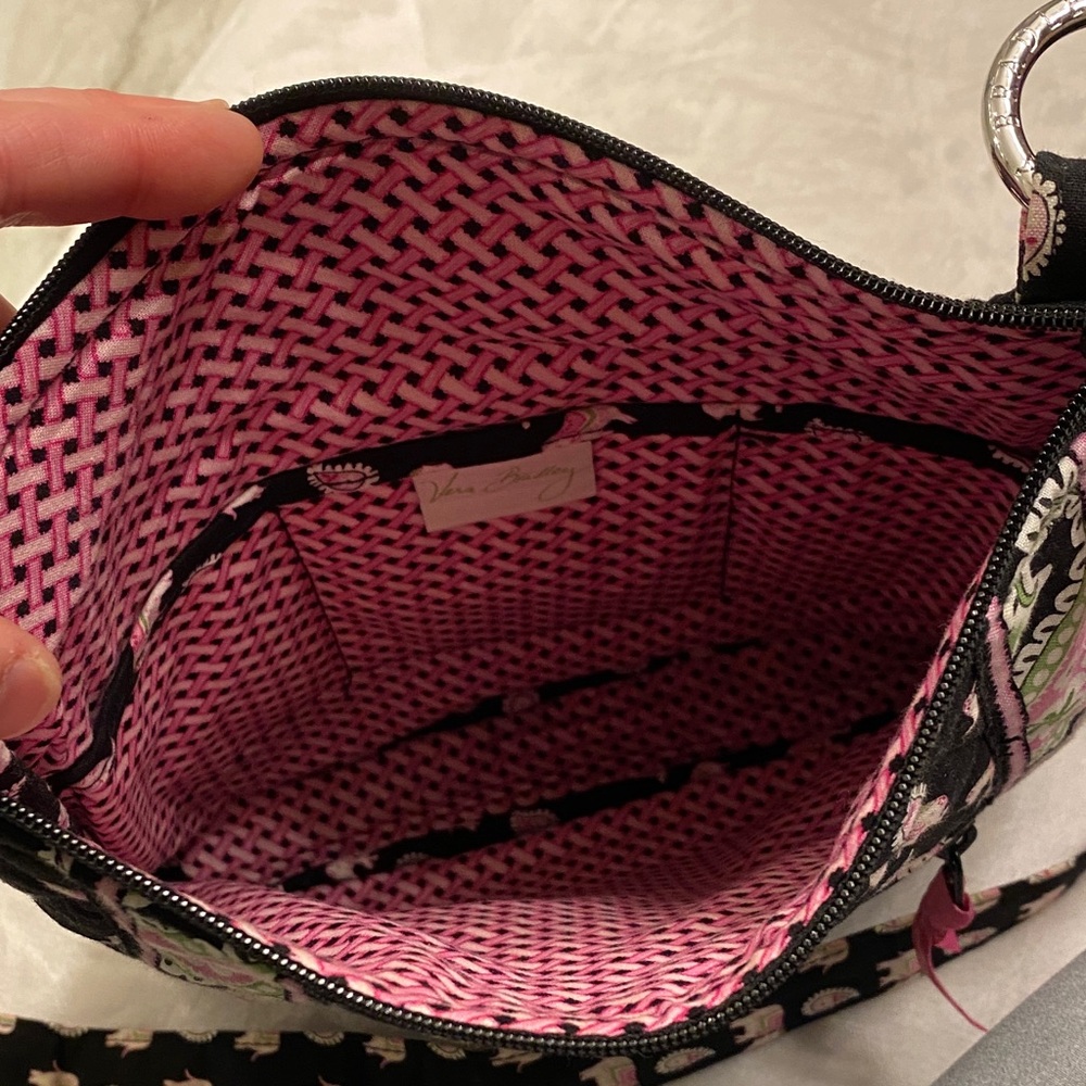 Vera Bradley Black and Pink Elephant Crossbody Bag - Picture 5 of 6